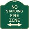 Signmission No Standing Fire Zone W/ Bidirectional Arrow Heavy-Gauge Aluminum Sign, 18" x 18", G-1818-23587 A-DES-G-1818-23587 - alternate 1